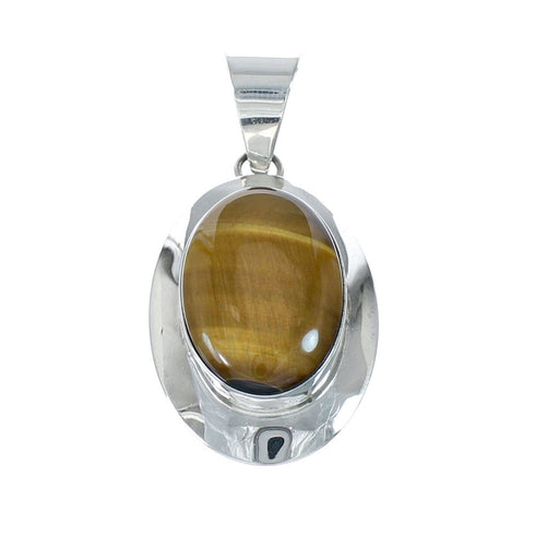 Tiger Eye And Sterling Silver Navajo Pendant NN20560